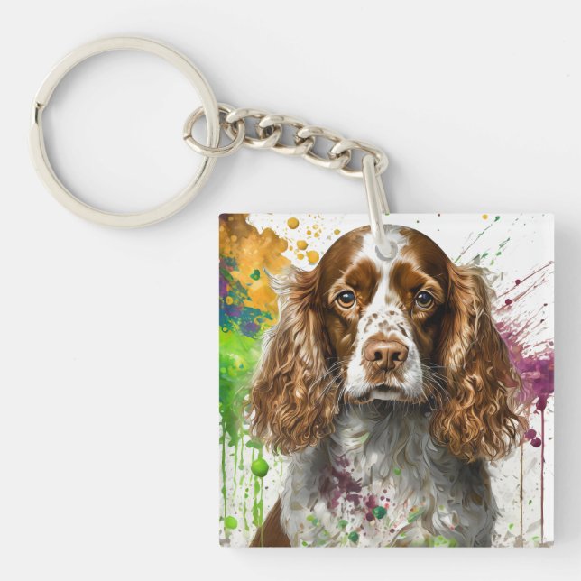 Spaniel Dog Key Ring (Front)