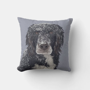 Spaniel dog mix pet portrait cushion