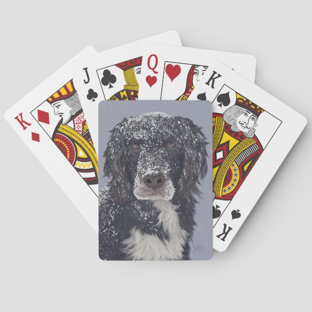 Spaniel dog mix pet portrait  playing cards (Back)