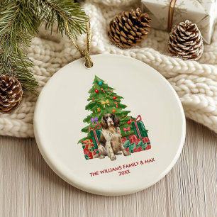 Spaniel Dog Personalised Christmas Ceramic Ornament
