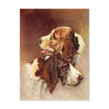 Spaniel Dogs Vintage Art Design