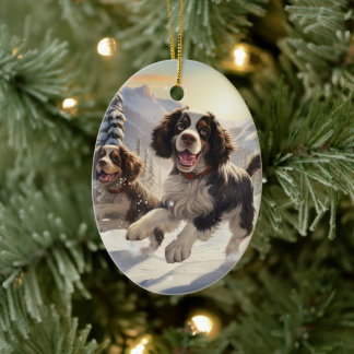 Spaniel Gift for Dog Lovers Dogs, Family Dog Gift Ceramic Ornament