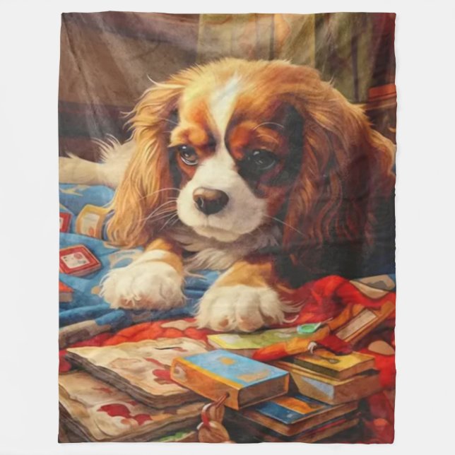 SPANIEL PUPPY FLEECE BLANKET (Front)