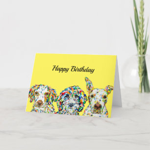 Spaniel Sheepadoodle Pitbull Birthday Card