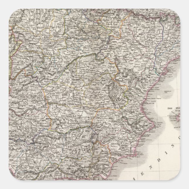 Spanien, Portugal Square Sticker (Front)