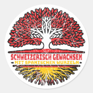 Spanien Spanisch Schweizer Schweiz Baum Wurzel Classic Round Sticker