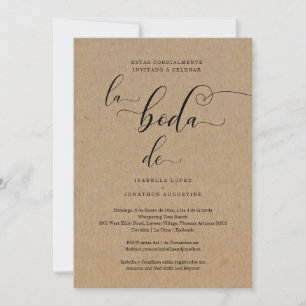 Spanish All in One Wedding Invite RSVP & Registry