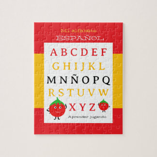 Spanish Alphabet Kids Puzzle Cute tomatos