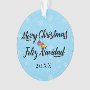 Spanish American With Custom Year Bilingual Ornament