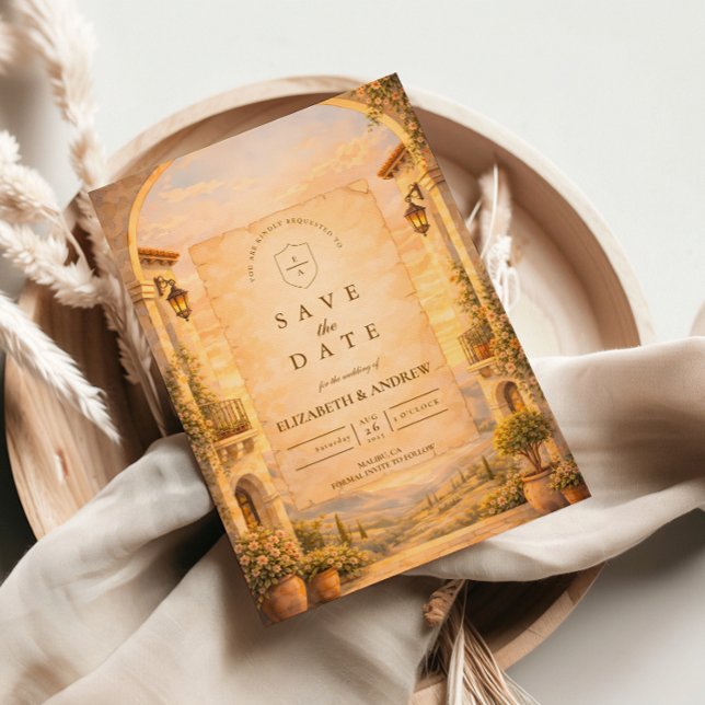 Spanish Archway Romance Wedding Save The Date (Creator Uploaded)