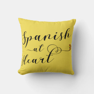 Spanish At Heart Throw Cushion, Spain Cushion