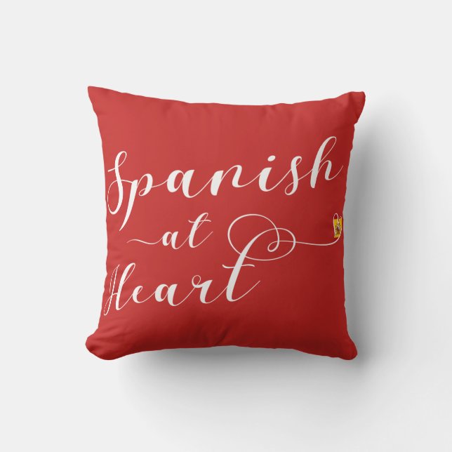 Spanish At Heart Throw Cushion, Spain Cushion (Front)