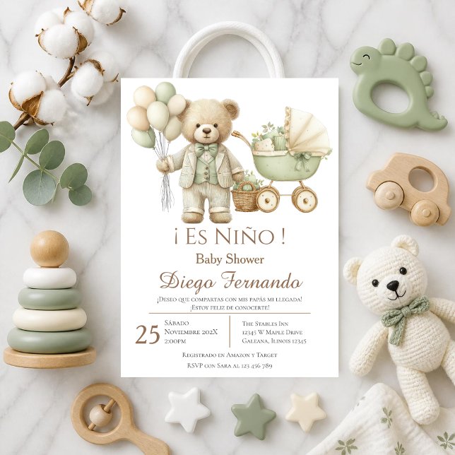 Spanish Baby Shower Boy invitation (Creator Uploaded)