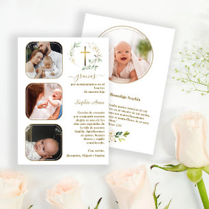 Spanish Baptism Bautizo Tarjeta de Agradecimiento  Thank You Card