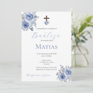 Spanish Baptism Boy invitation