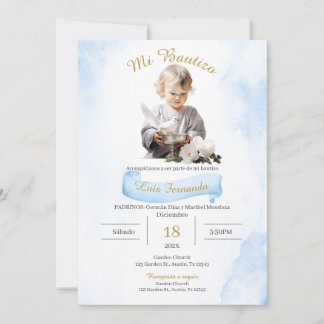 Spanish Baptism Boy Invitation