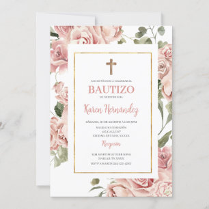 Spanish Baptism Girl Invitation