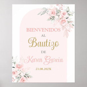 Spanish Baptism Girl Welcome Sign