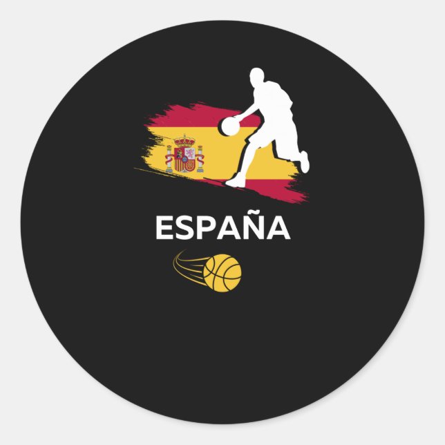 Spanish Basketball  Classic Round Sticker (Front)