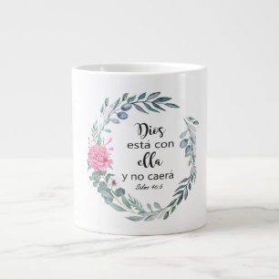spanish, bible, spanish bible verse, dios está con large coffee mug