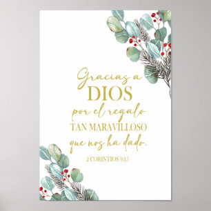 Spanish bible verse 2 corintios 9 15 poster
