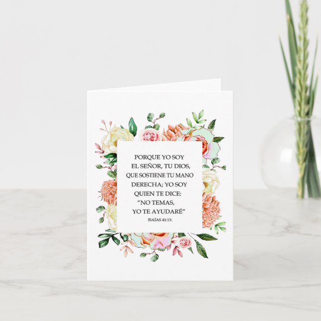 Spanish Bible Verse Isaías 4113 Porque Yo Soy El S Card (Front)