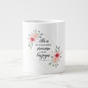 Spanish bible verse Proverbios 31:10 Large Coffee Mug