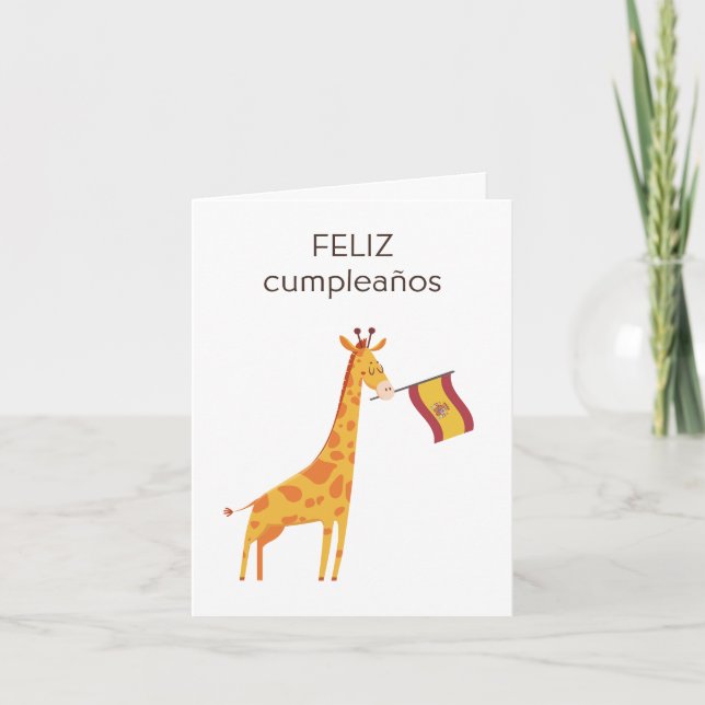 Spanish Birthday Card – feliz cumpleaños  (Front)