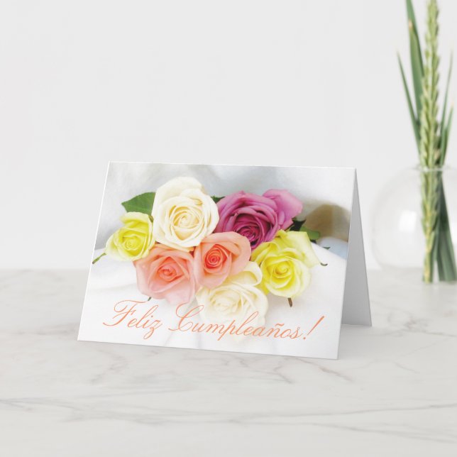 Spanish: Birthday Cumpleanos wht Card (Front)