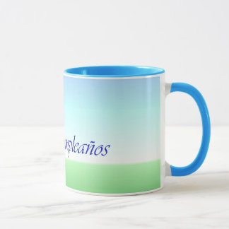 Spanish Birthday Green Blue Ringer Mug