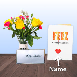 Spanish Birthday Personalised name FELIZ Card