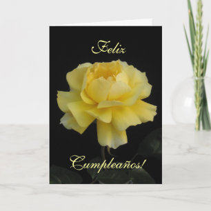 Spanish: birthday rose/ Cumpleanos, rosa Card
