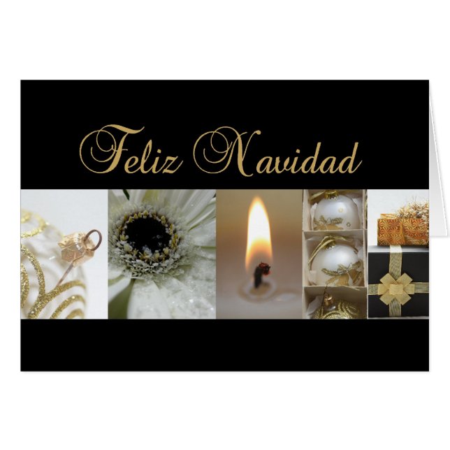 spanish black gold christmas-mas collage card (Front Horizontal)