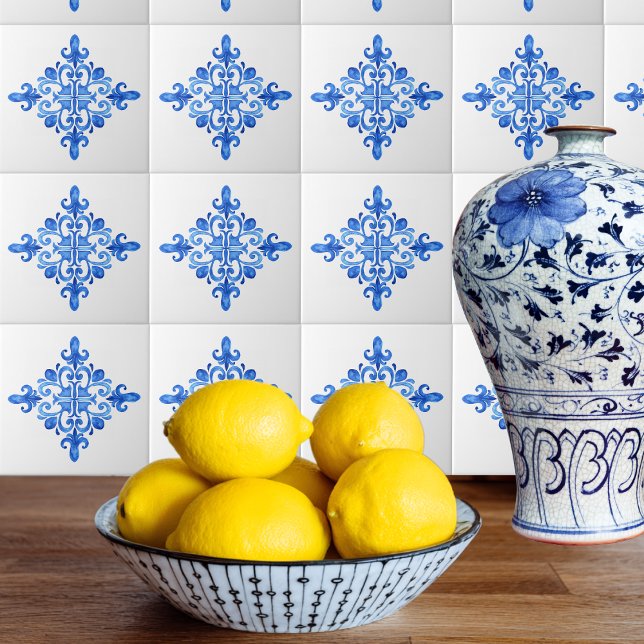 Spanish Blue and White Portuguese Azulejo Kitchen Ceramic Tile (Creator Uploaded)