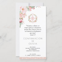 Spanish Blush Pink Confirmacion Bookmark Favour