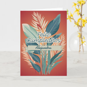 Spanish Bohemian Floral Terracotta Happy Birthday  Card