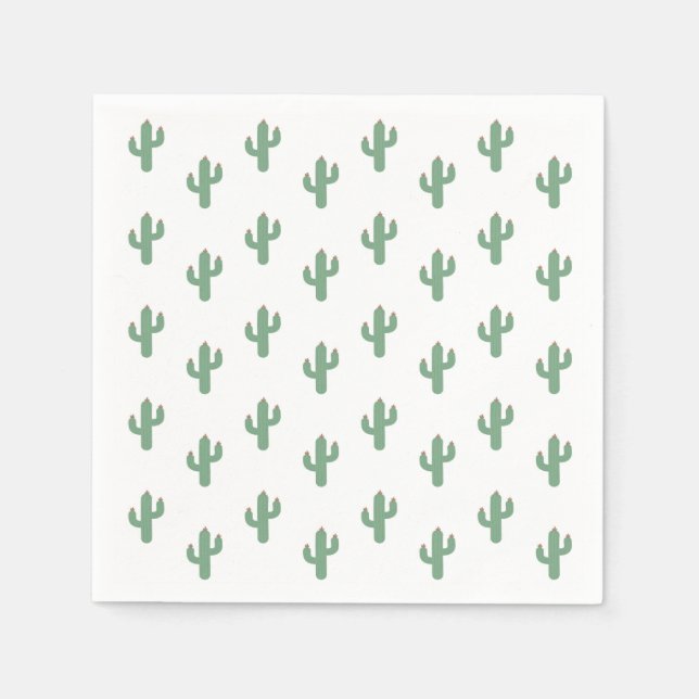 Spanish Boho Fiesta Cactus Party Birthday Napkin (Front)