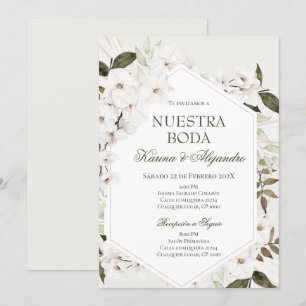 Spanish Boho Floral Wedding Invitation