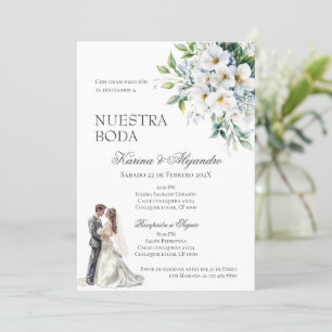 Spanish Boho Floral Wedding Invitation