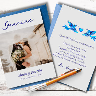 Spanish, Boho Mexican Wedding Thank You Card