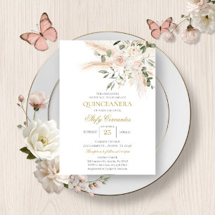 Spanish Boho Quinceanera Invitation