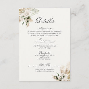 Spanish Boho Wedding Detalles de la Boda Enclosure Card