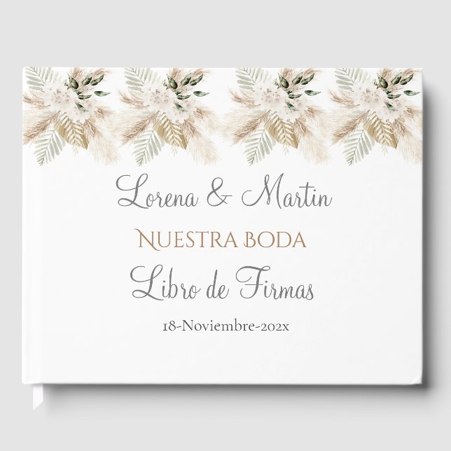Spanish Boho Wedding Guest Book (Front)