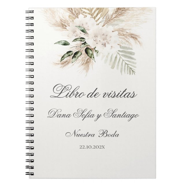 Spanish Boho Wedding Guest Notebook (Front)