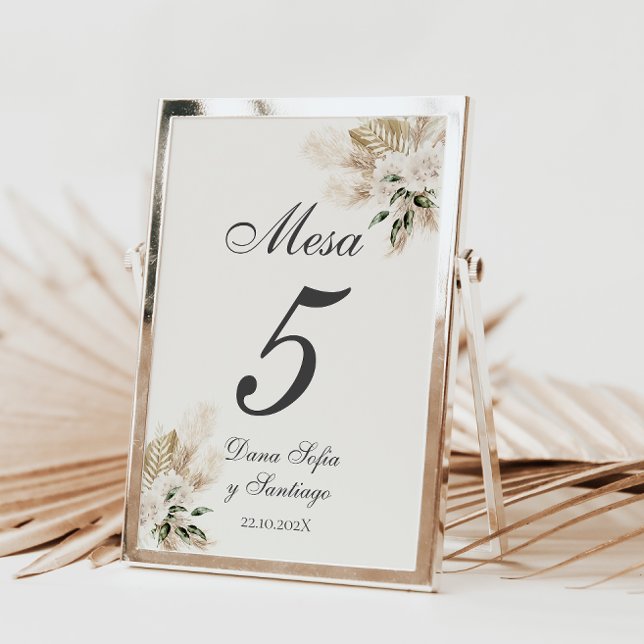 Spanish Boho Wedding Table Number (Spanish Wedding Table Number)