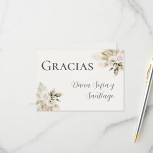Spanish Boho Wedding Thank you RSVP Card