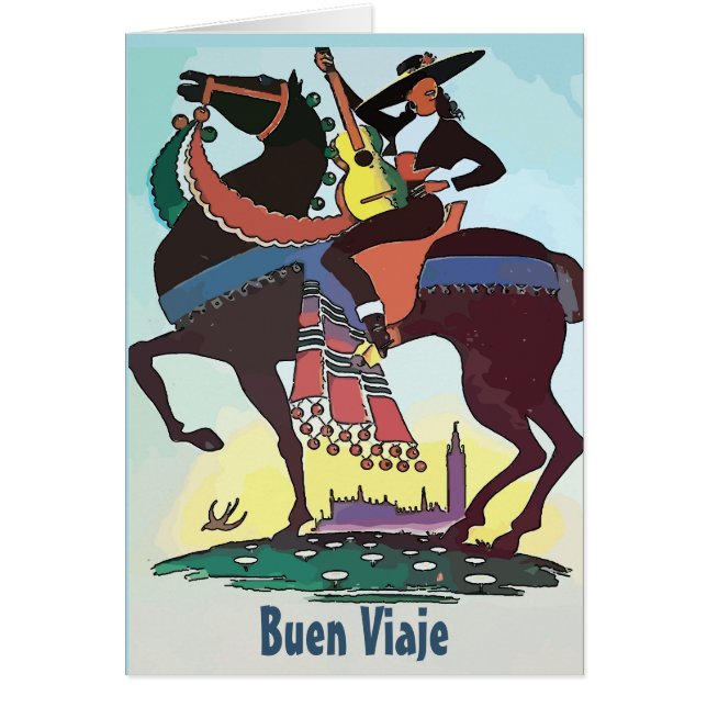 Spanish Buen viaje Travel card (Front)
