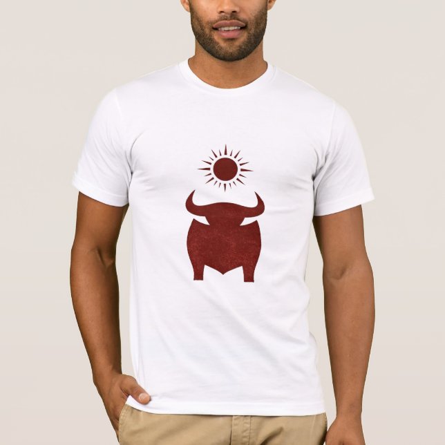Spanish Bull and Sun Sigil | Minimal Festival T-Shirt (Front)