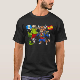 Spanish Bull Guatemala Quetzal Spain Flag Proud Gu T-Shirt