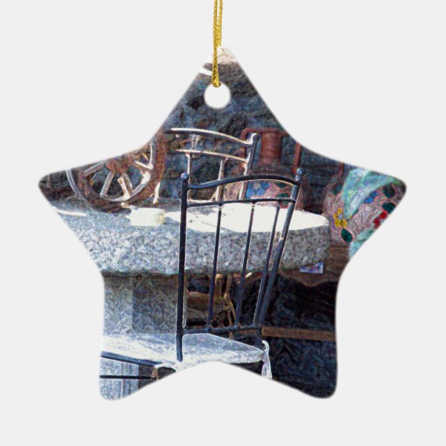 Spanish Cactus Still Life Ceramic Ornament (Front)